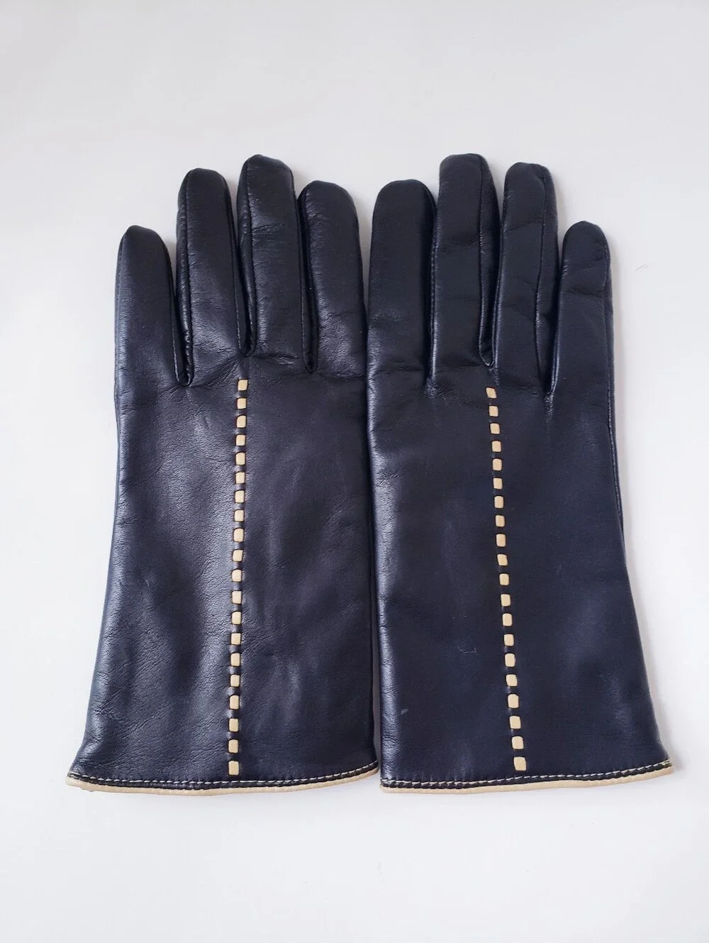 Vintage Adrienne Black Leather Gloves